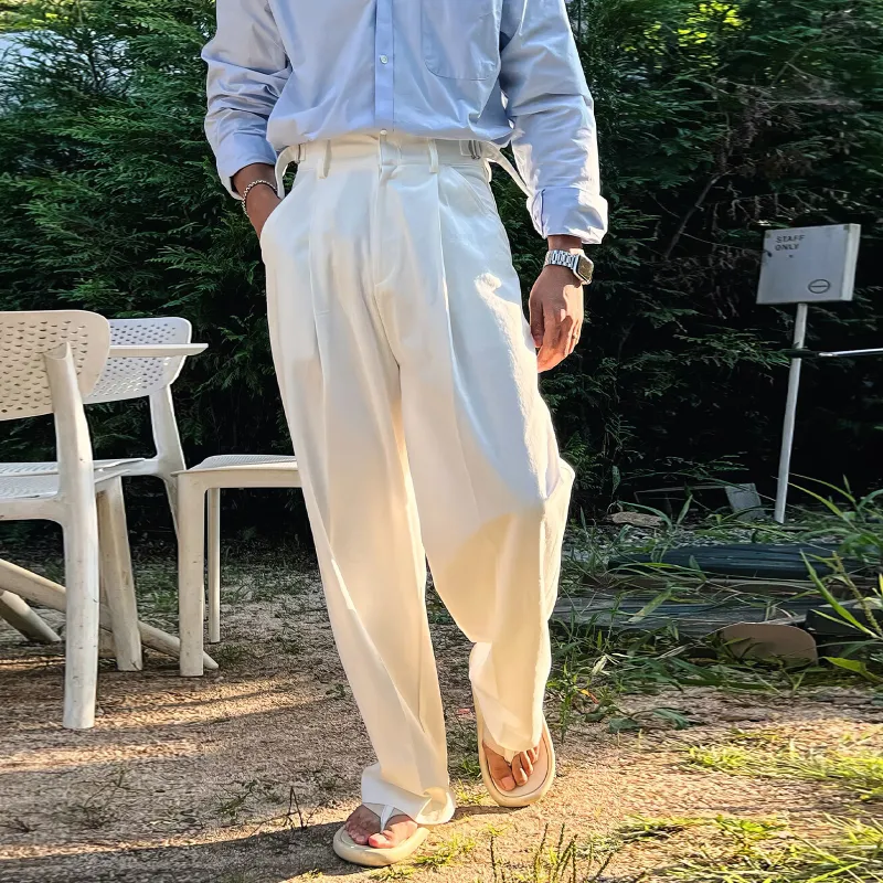 I'm David Casual Pants Unisex White-4