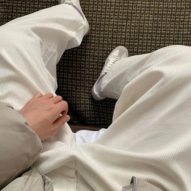 I'm David Casual Pants Unisex Milk White-6