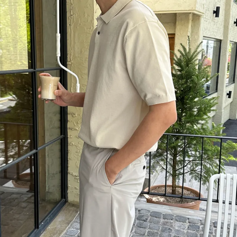 I'm David Polo Shirt Men's Light Khaki-6