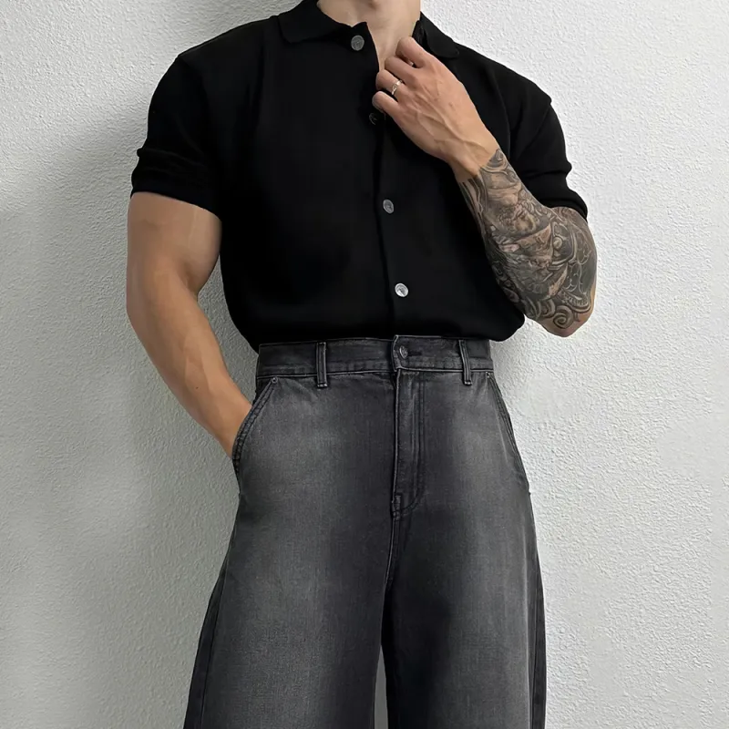 I'm David Polo Shirts Men Black-4