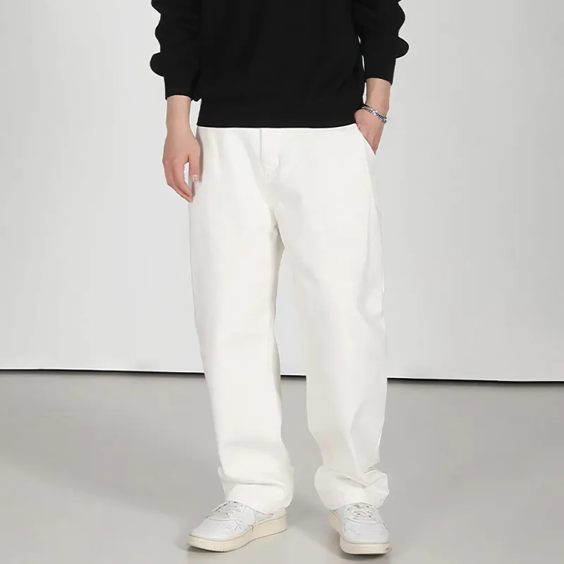 I'm David Casual Pants Unisex White-6