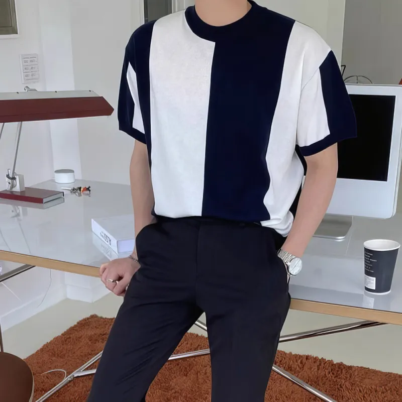 I'm David T Shirt Men's Dark Blue Stripes-3