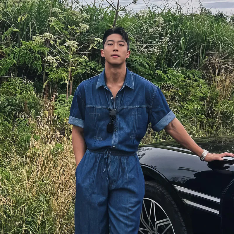I'm David Shirts Men Blue-5