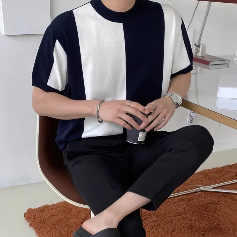 I'm David T Shirt Men's Dark Blue Stripes-5