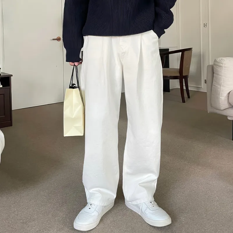 I'm David Casual Pants Unisex White-2