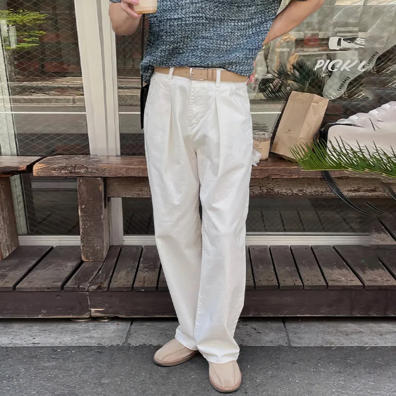 I'm David Casual Pants Unisex White-6