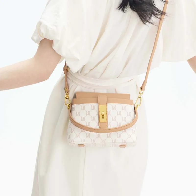 YZUE PVC Handbags Shoulder Bag Crossbody Bag Regular Women's White/Coffee-4