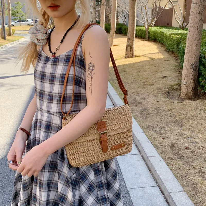 YZUE Woven Shoulder Bag Women's Multicolor-7