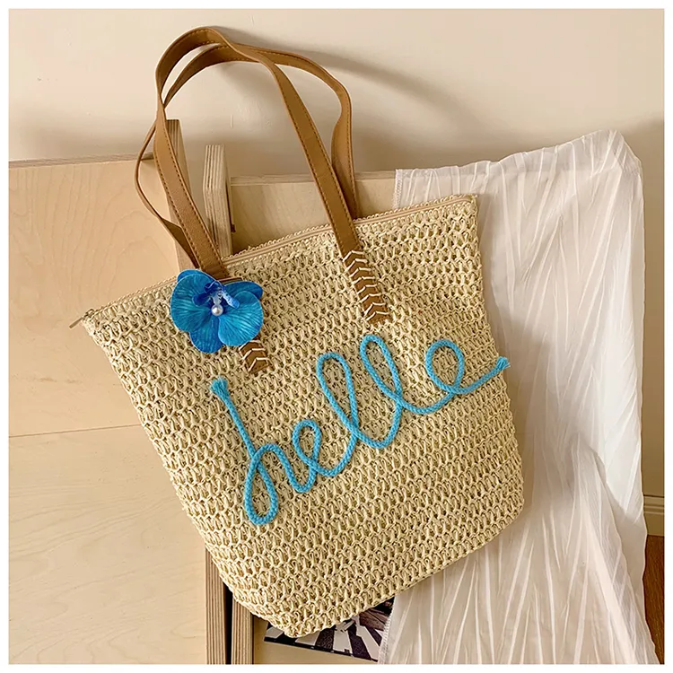 YZUE Woven Tote Bag, Tote Bag, Handbag, Armpit Shoulder Bag Women's Multicolor-5
