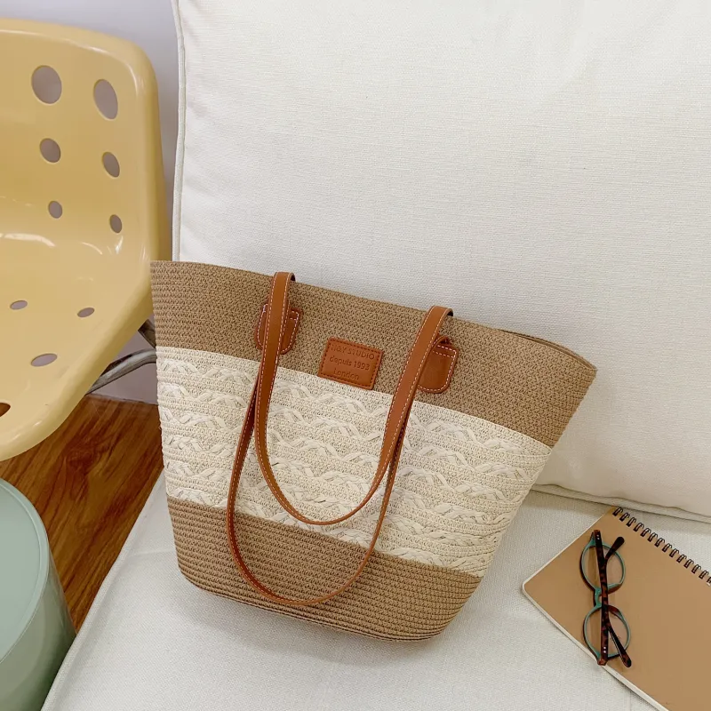 YZUE Woven Tote Bag, Shopping Bag, Underarm Bag, Shoulder Bag Women's Multicolor-1