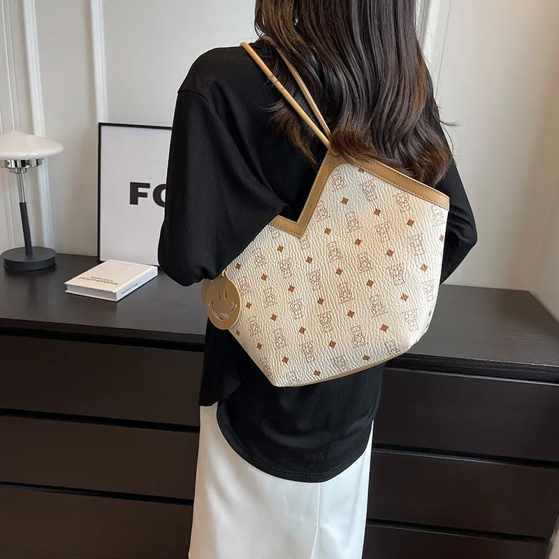 YZUE PU Handbag, Shoulder Bag Regular Women's Ecru/Pink/Light Brown/Black-3