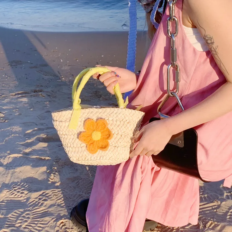 YZUE Woven Handbag Regular Women's Pink/Blue/Green/Yellow-18