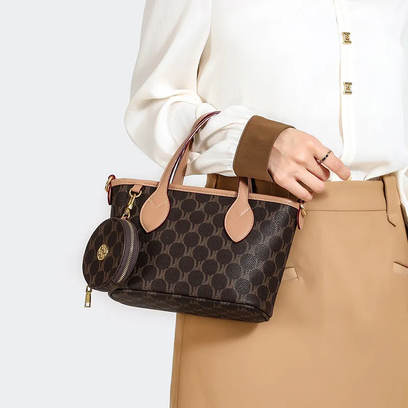 YZUE PVC Handbag Women's White Coffee-10