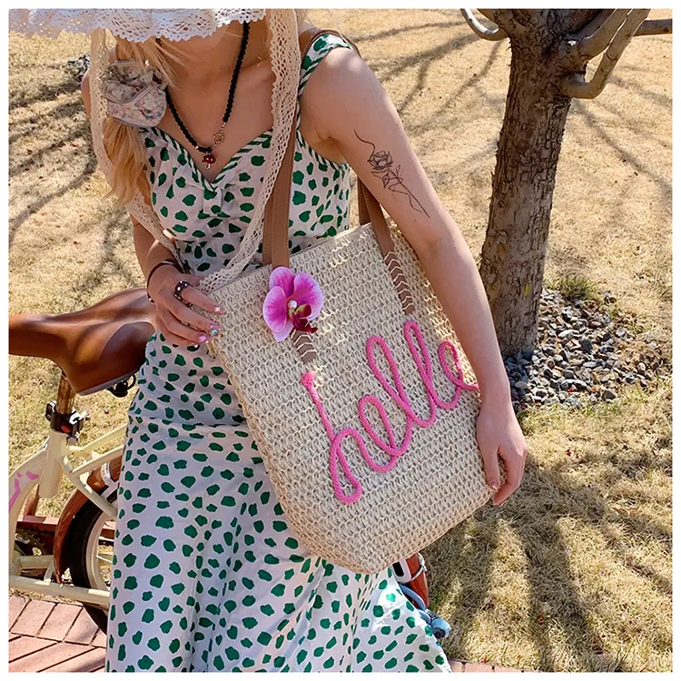 YZUE Woven Tote Bag, Tote Bag, Handbag, Armpit Shoulder Bag Women's Multicolor-1