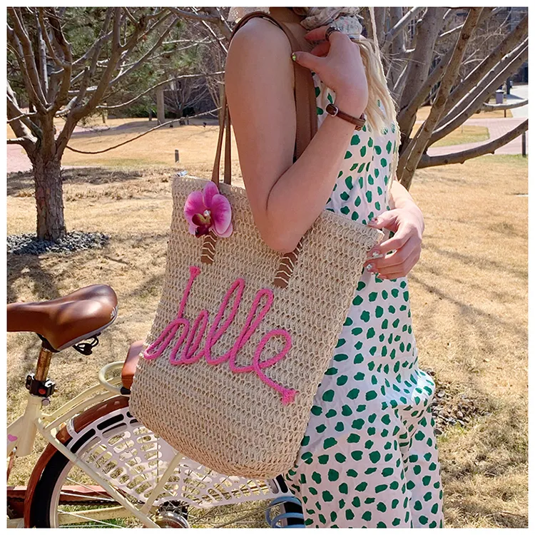 YZUE Woven Tote Bag, Tote Bag, Handbag, Armpit Shoulder Bag Women's Multicolor-3