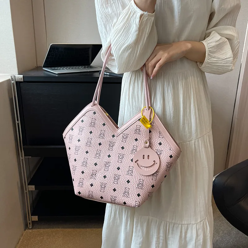 YZUE PU Handbag, Shoulder Bag Regular Women's Ecru/Pink/Light Brown/Black-5
