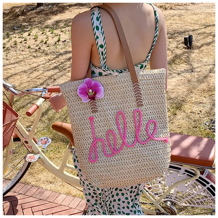YZUE Woven Tote Bag, Tote Bag, Handbag, Armpit Shoulder Bag Women's Multicolor-2