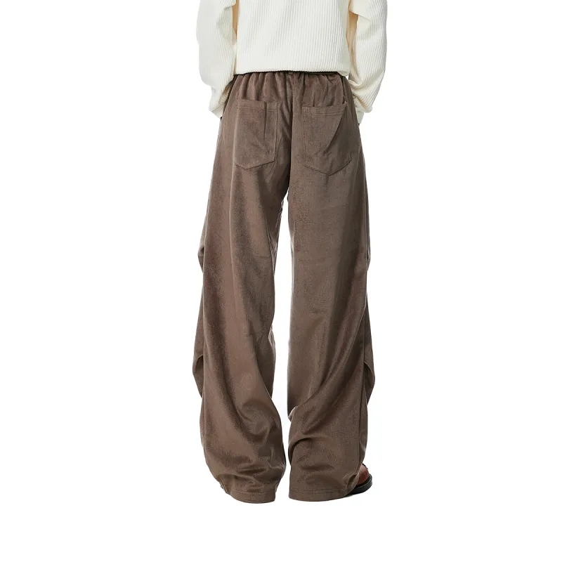 V37 Cleanfit Pleated Design Corduroy Parachute Casual Pants Unisex-4