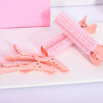 XIHUALUO 4 Pcs Set Wispy Bangs Nylon Hook-and-Loop Clips DIY Roll Hair Clips Curl