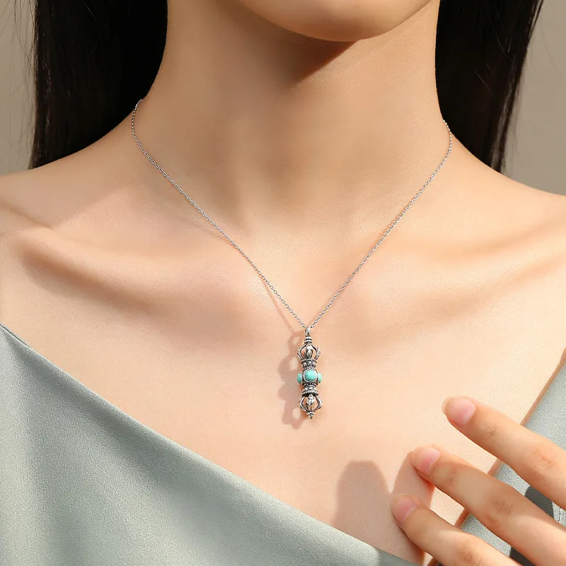 QIAOWUQIAONV Turquoise Necklaces Women's-5