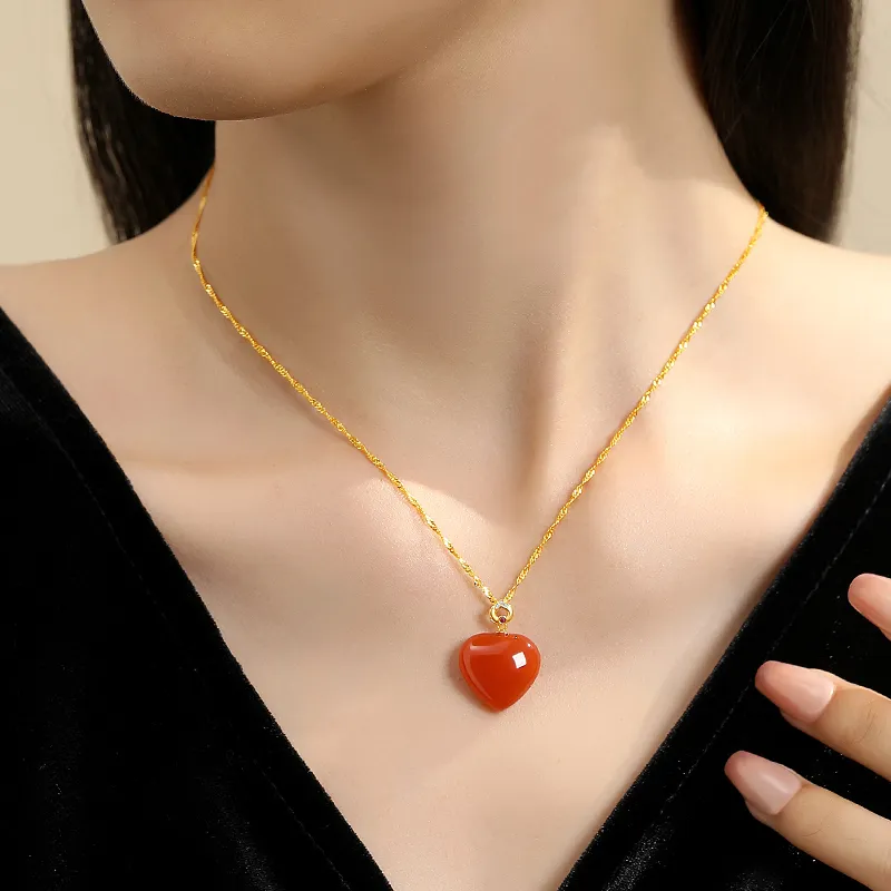 QIAOWUQIAONV Southern Red Agate Necklaces Women's-5