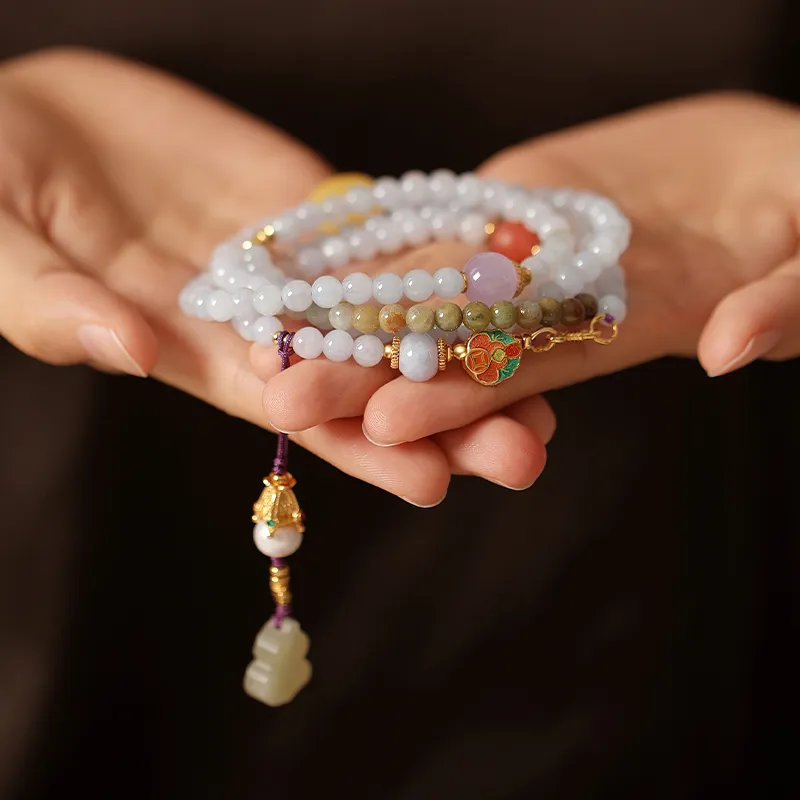 QIAOWUQIAONV Ice Glutinous Necklaces Women's-5