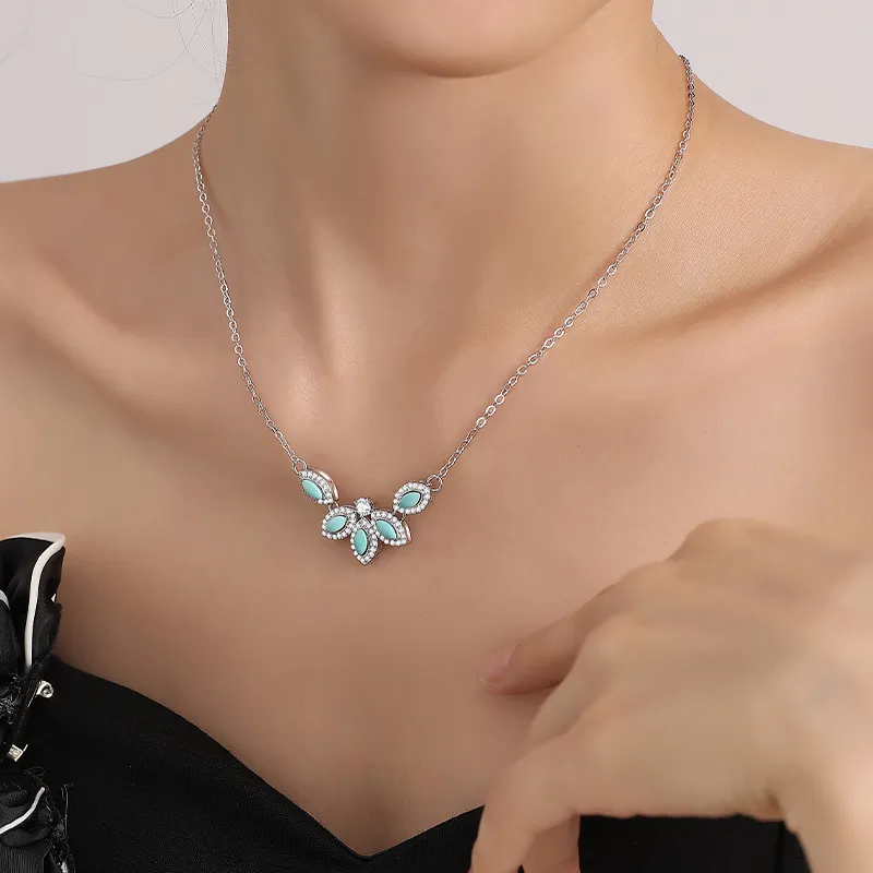 QIAOWUQIAONV Turquoise Necklaces Women's-5