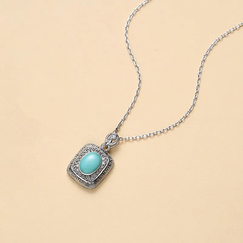 QIAOWUQIAONV Turquoise Necklaces Women's-3