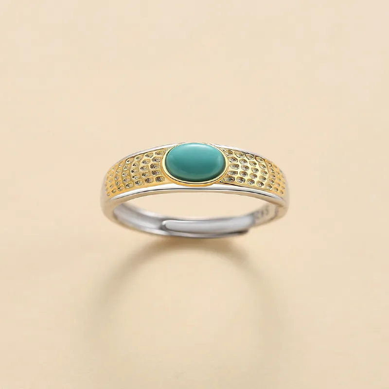 QIAOWUQIAONV Turquoise Rings Women's-1