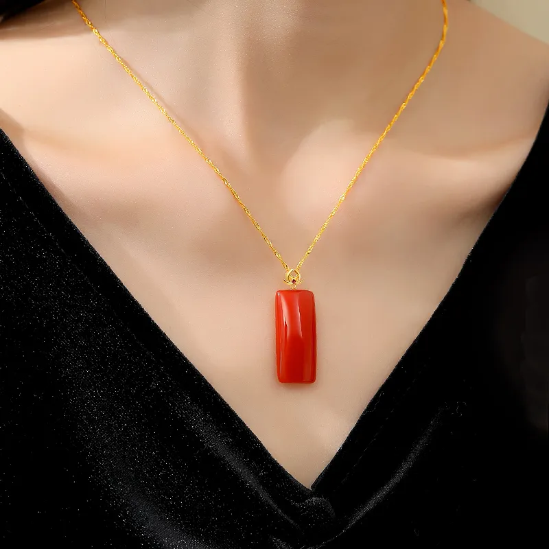 QIAOWUQIAONV Southern Red Agate Necklaces Women's-1