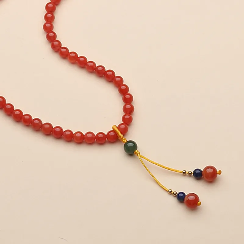 QIAOWUQIAONV Southern Red Agate Necklaces Women's-3