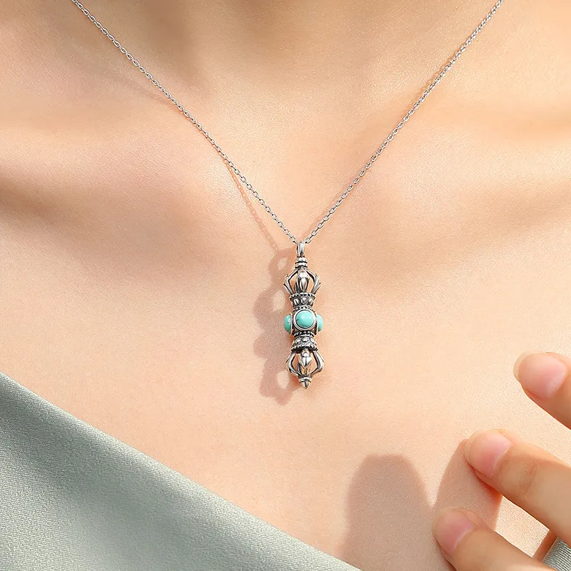 QIAOWUQIAONV Turquoise Necklaces Women's-4