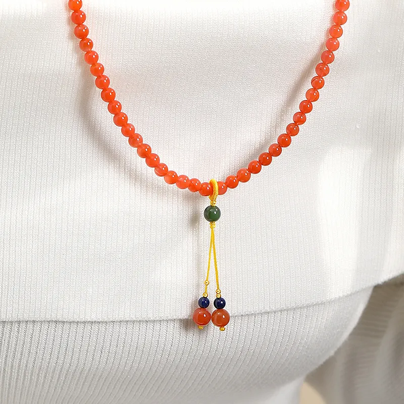 QIAOWUQIAONV Southern Red Agate Necklaces Women's-1