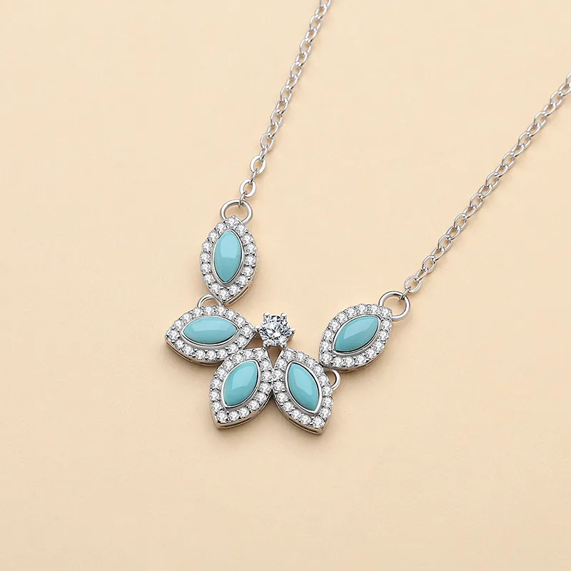 QIAOWUQIAONV Turquoise Necklaces Women's-3