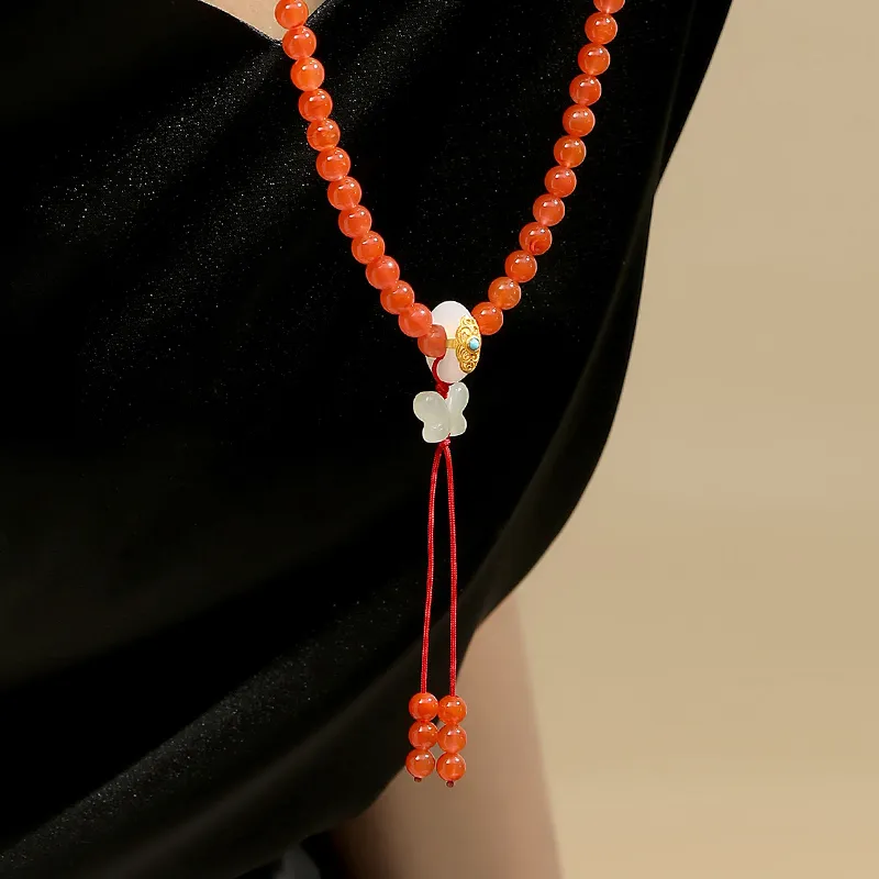 QIAOWUQIAONV Southern Red Agate Necklaces Women's-6