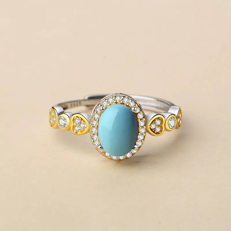QIAOWUQIAONV Turquoise Rings Women's-1