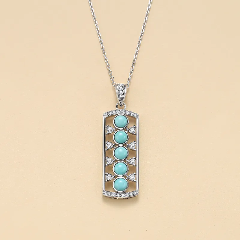 QIAOWUQIAONV Turquoise Necklaces Women's-2