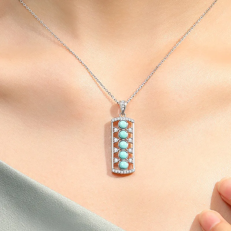 QIAOWUQIAONV Turquoise Necklaces Women's-4