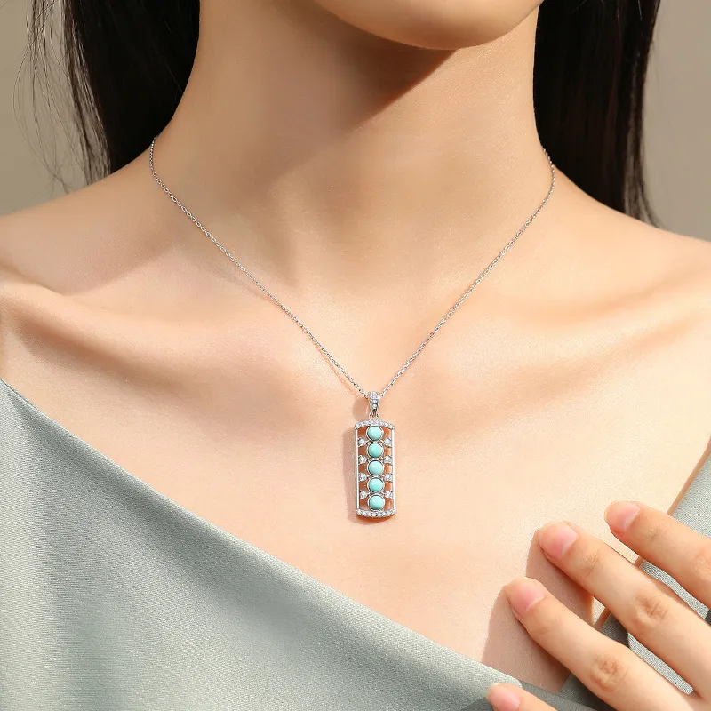 QIAOWUQIAONV Turquoise Necklaces Women's-5