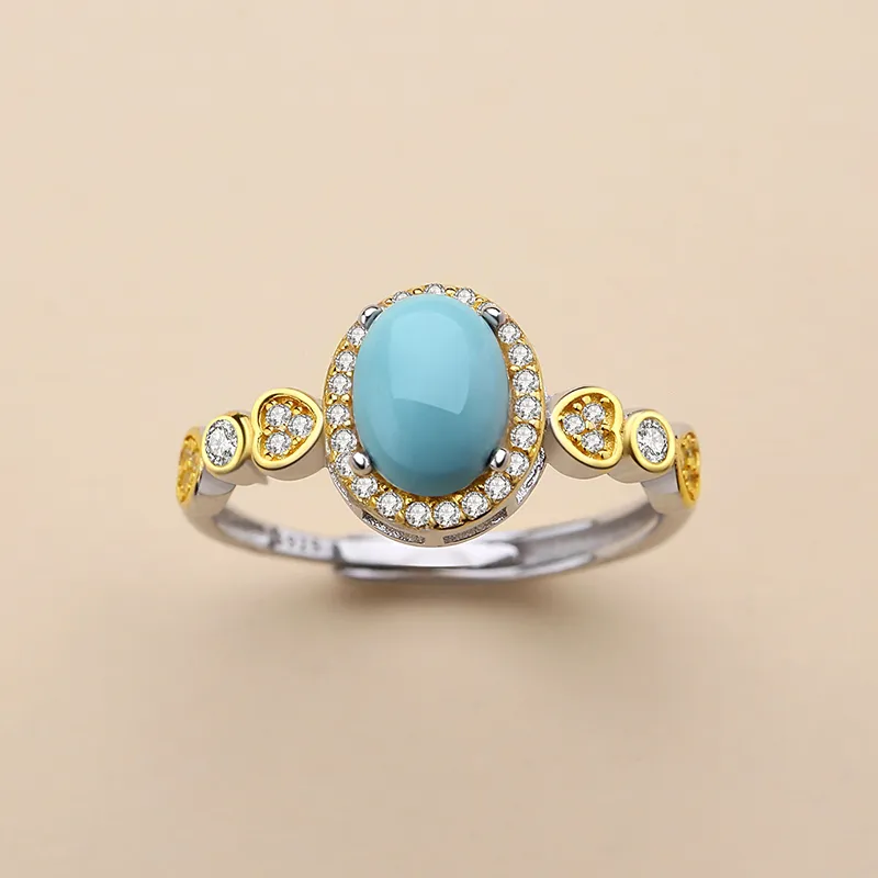 QIAOWUQIAONV Turquoise Rings Women's-2