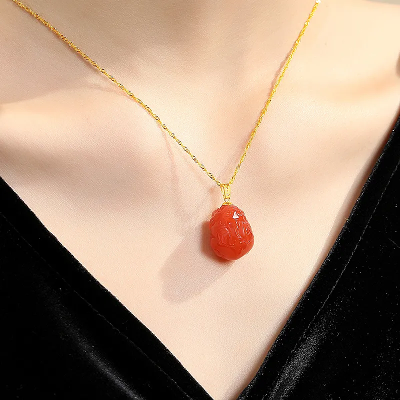 QIAOWUQIAONV Southern Red Agate Necklaces Women's-1
