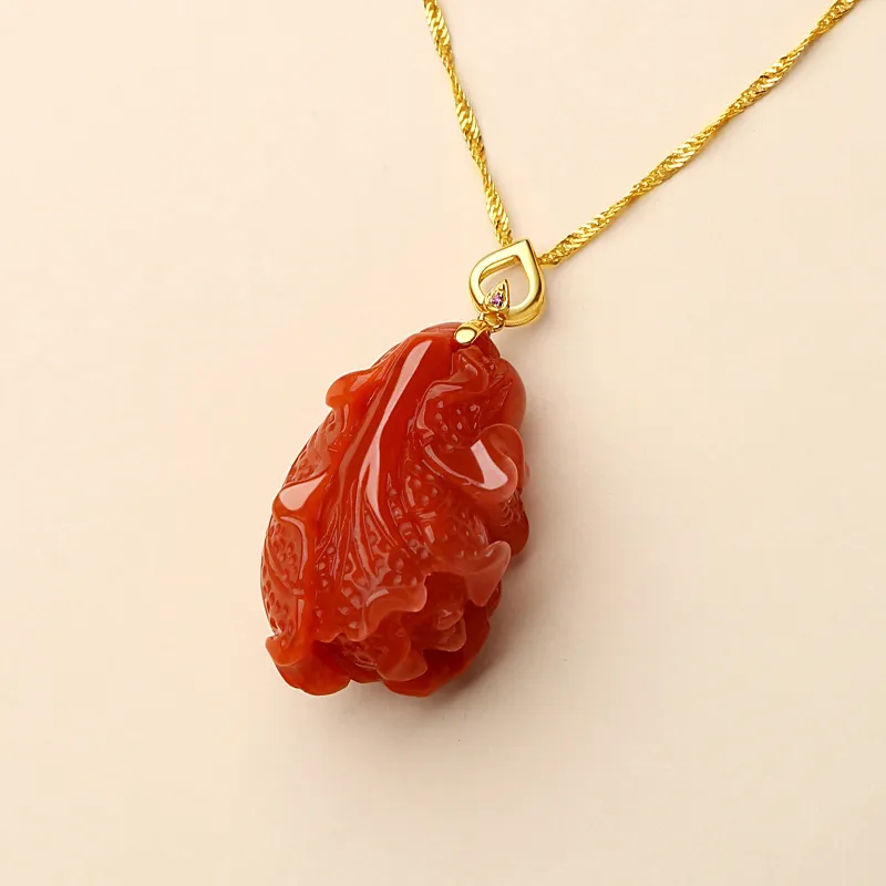 QIAOWUQIAONV Southern Red Agate Necklaces Women's-3