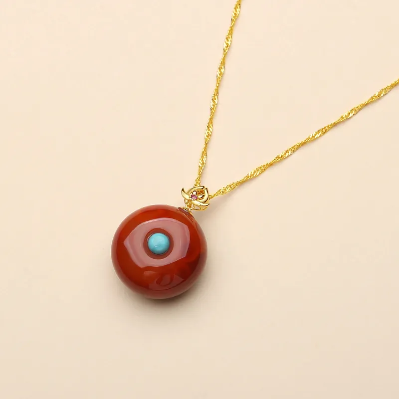 QIAOWUQIAONV Southern Red Agate Necklaces Women's-5