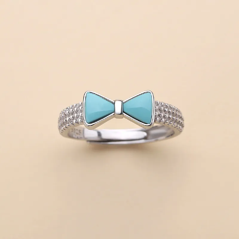 QIAOWUQIAONV Turquoise Rings Women's-3