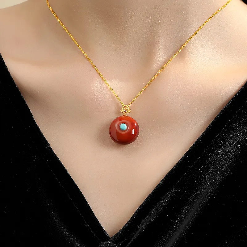 QIAOWUQIAONV Southern Red Agate Necklaces Women's-2