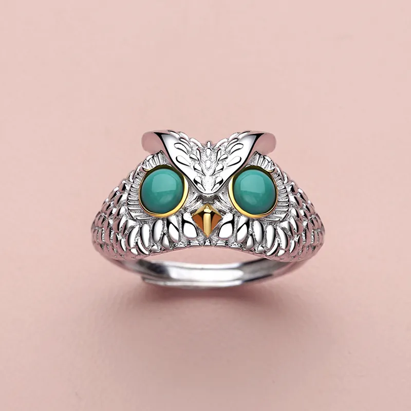 QIAOWUQIAONV Turquoise Rings Women's-2