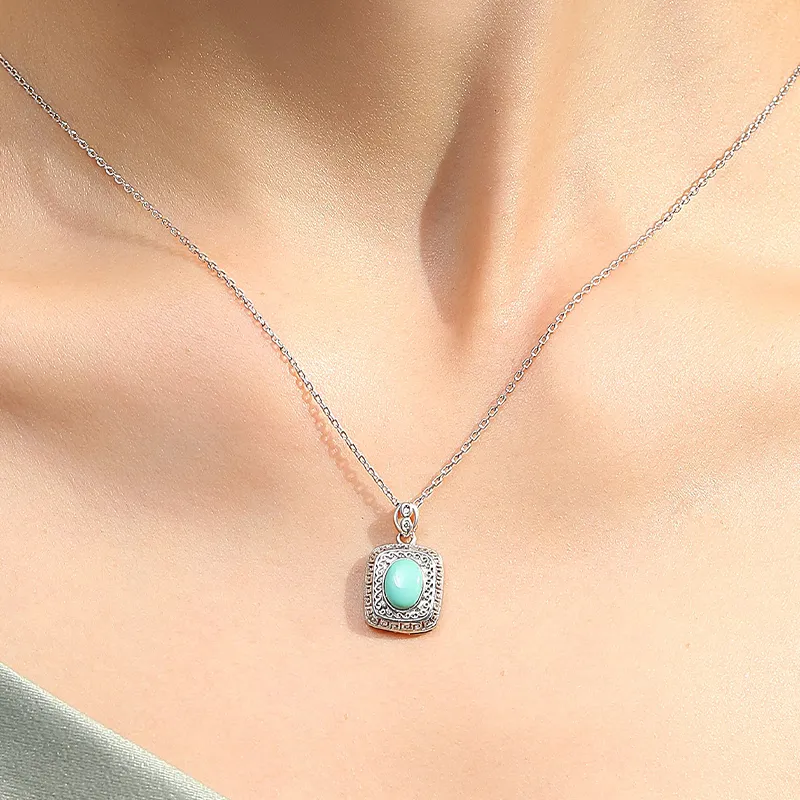 QIAOWUQIAONV Turquoise Necklaces Women's-5
