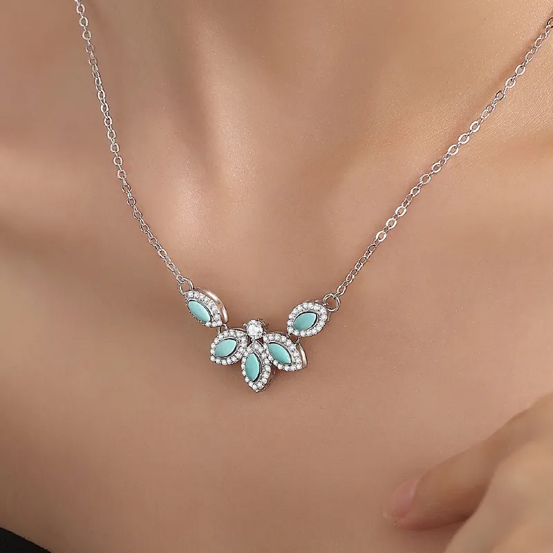 QIAOWUQIAONV Turquoise Necklaces Women's-4