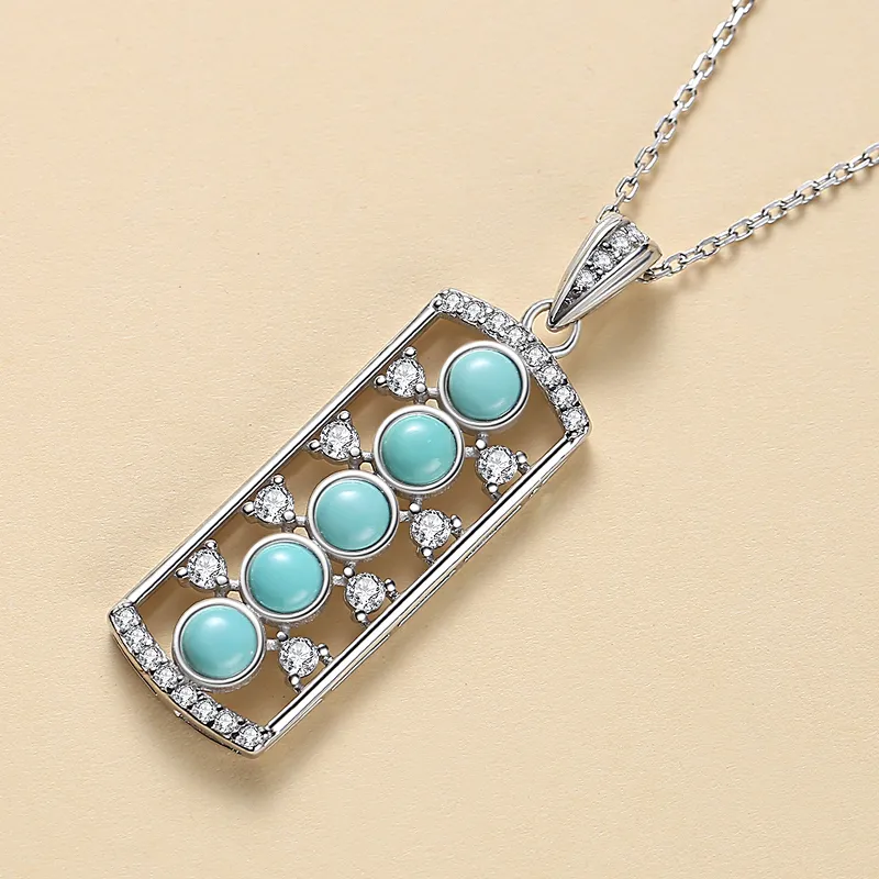 QIAOWUQIAONV Turquoise Necklaces Women's-3