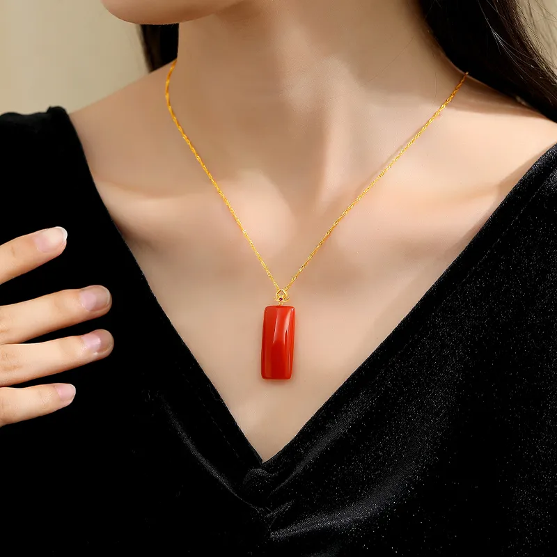 QIAOWUQIAONV Southern Red Agate Necklaces Women's-7